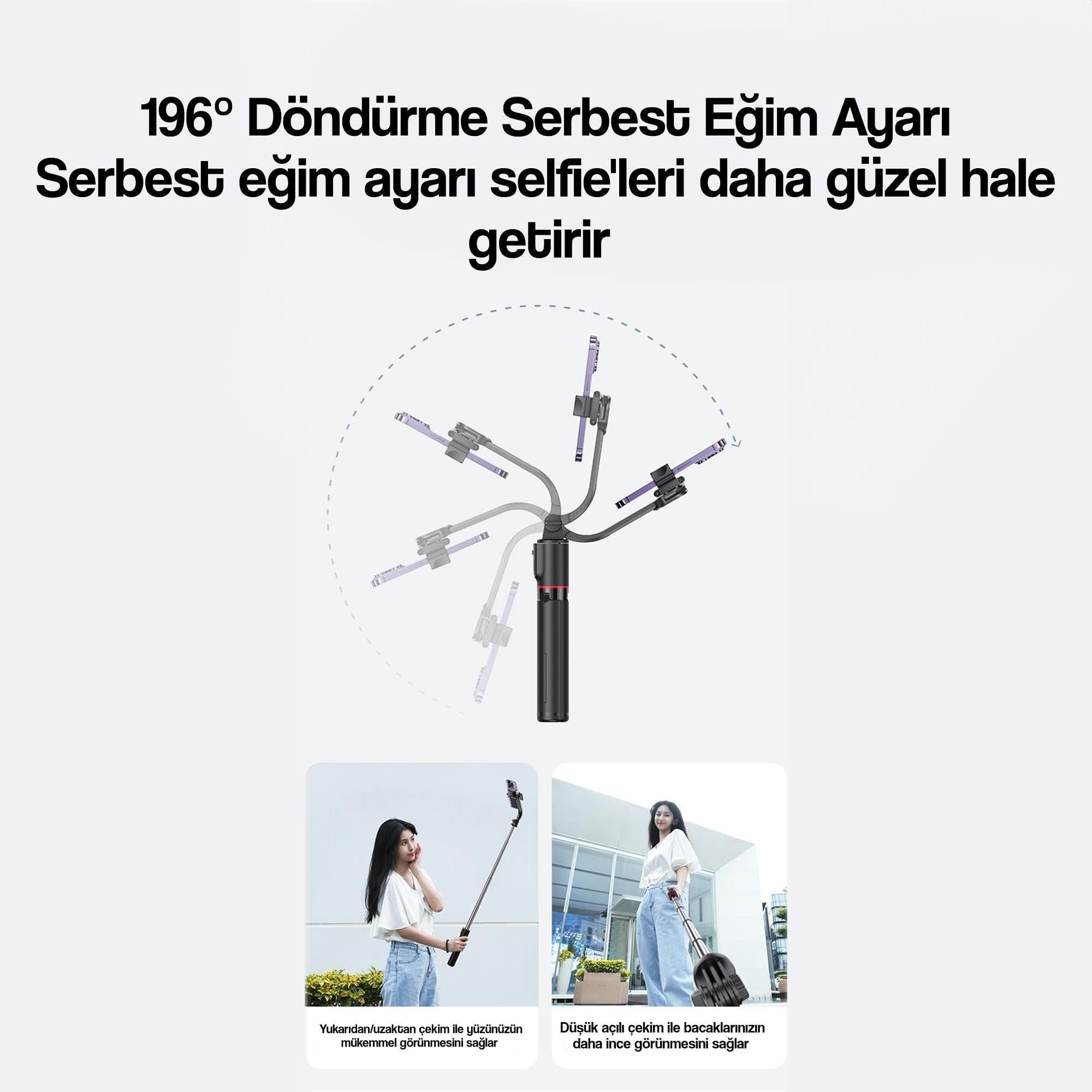 USAMS 2in1 Bluetooth Kumandalı Tripod ve 360° Selfie Çubuğu ZB256