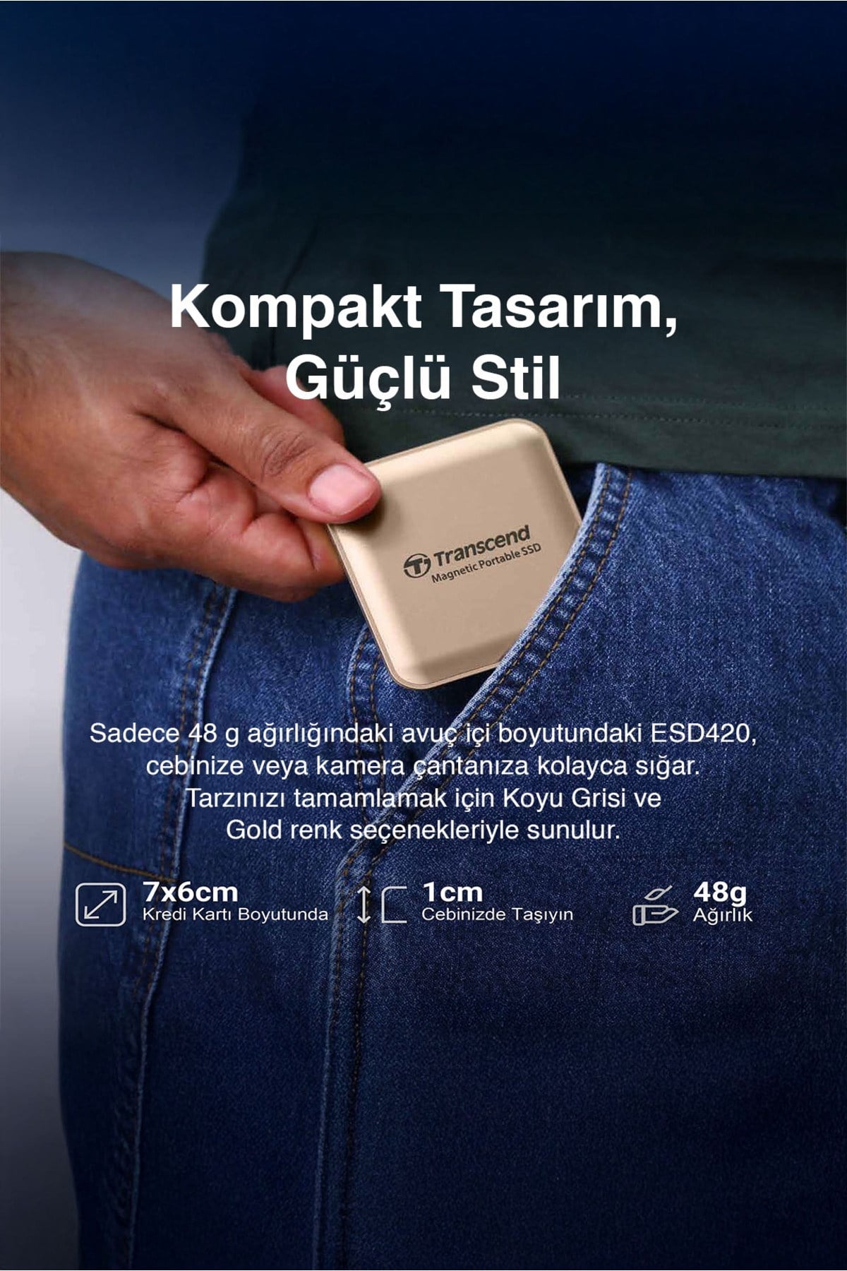 USB,Type C, 20Gbps, 2000MB/s Magsafe Taşınabilir Harici SSD