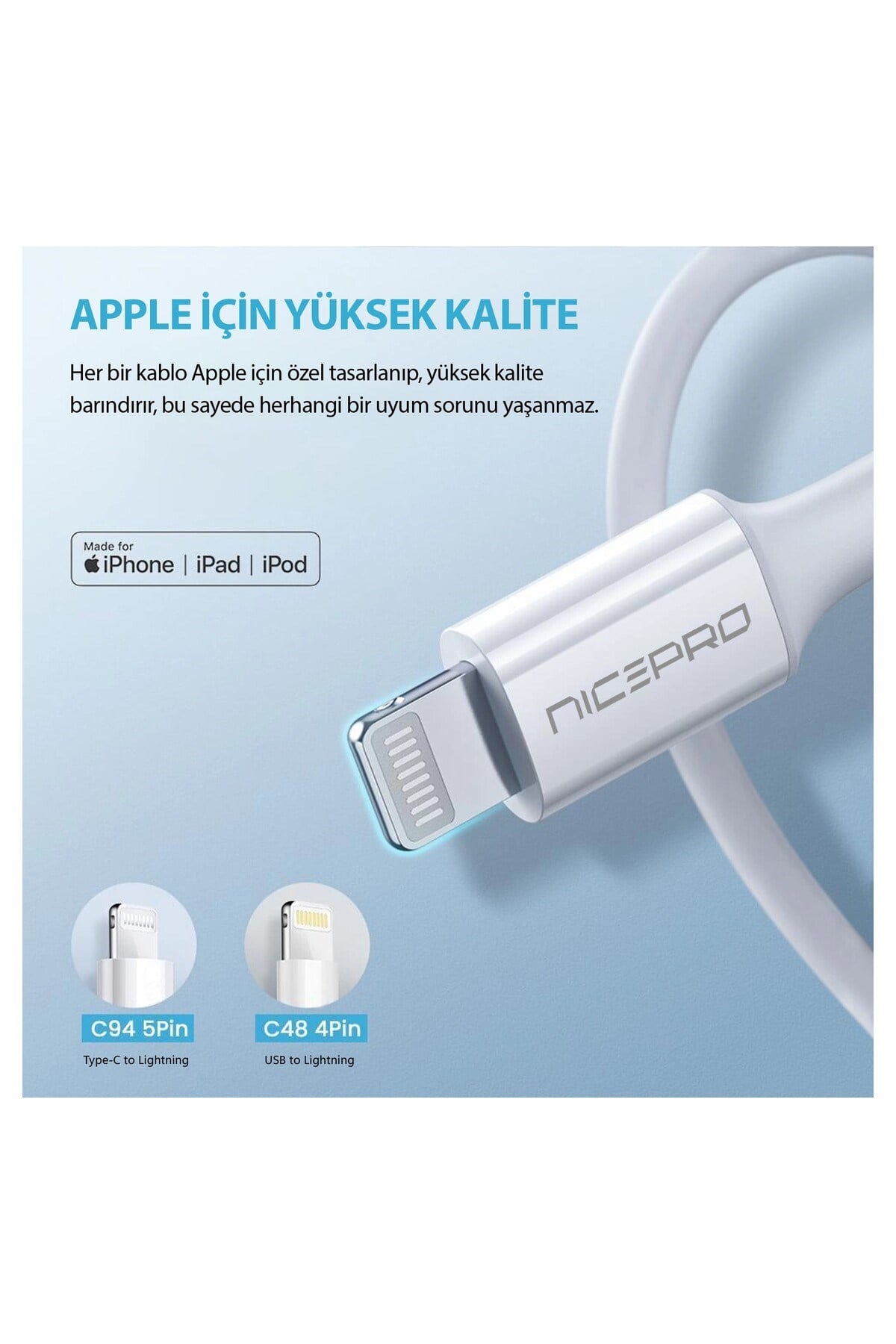 UTL20 45W 2m TPE USB to Lightning Hızlı Şarj ve Data Kablo