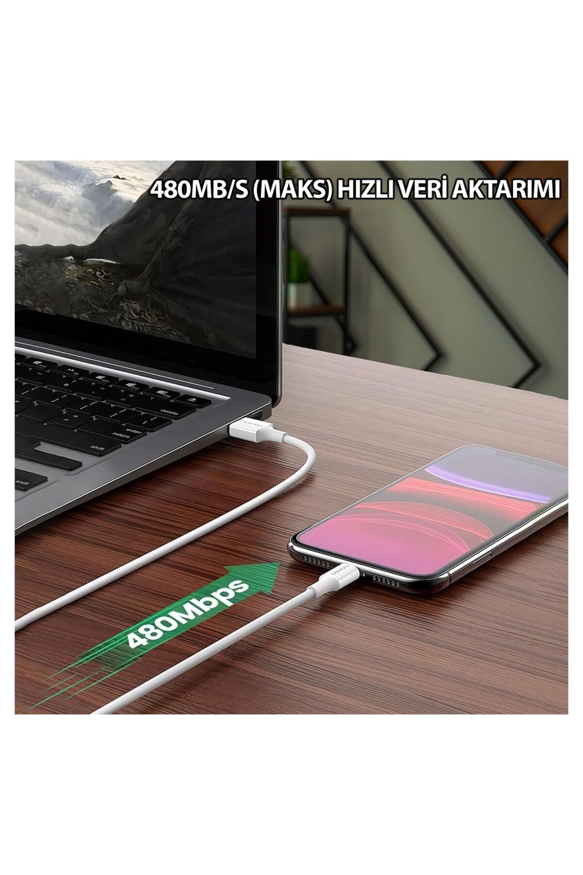 UTL20 45W 2m TPE USB to Lightning Hızlı Şarj ve Data Kablo