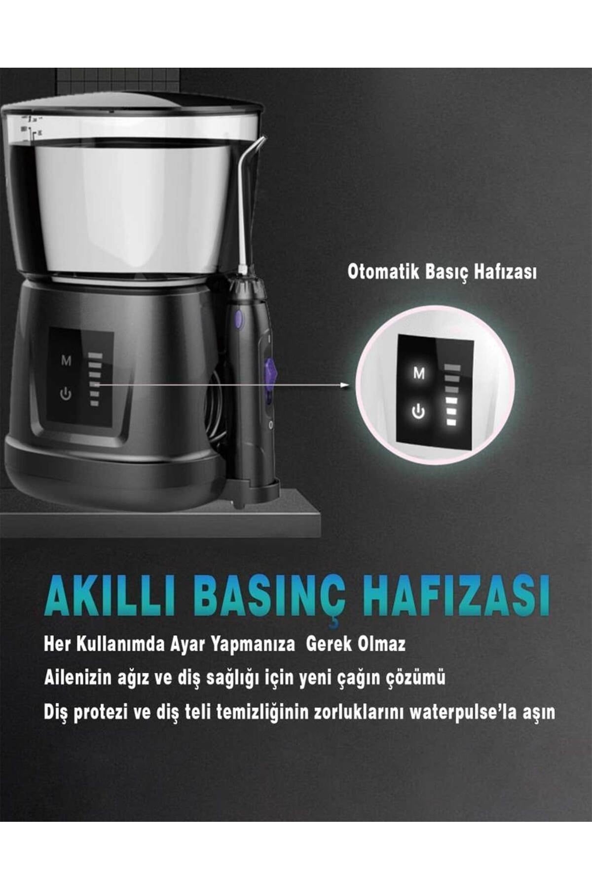 V700plus-b Water Flosser Profesyonel, Masajlı, 1000ml Diş/protez Bakım Ve Ağız Duş