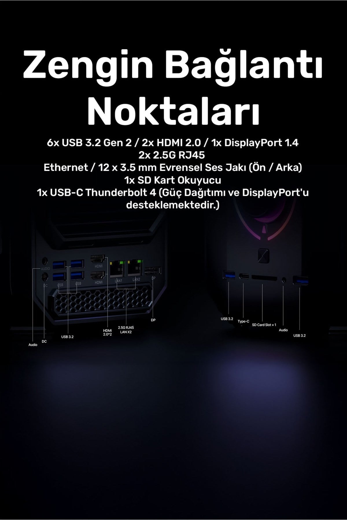 Vector GT-I129.3080A009 i9-12900H 32GB 1TBSSD+1TBSSD RTX3080 FreeDOS Mini PC