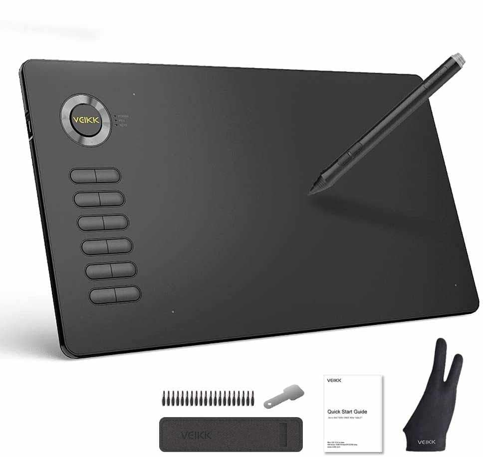 Veikk A15 16384 Levels Zoom Uyumlu 5080LPI Grafik Tablet+Kalem