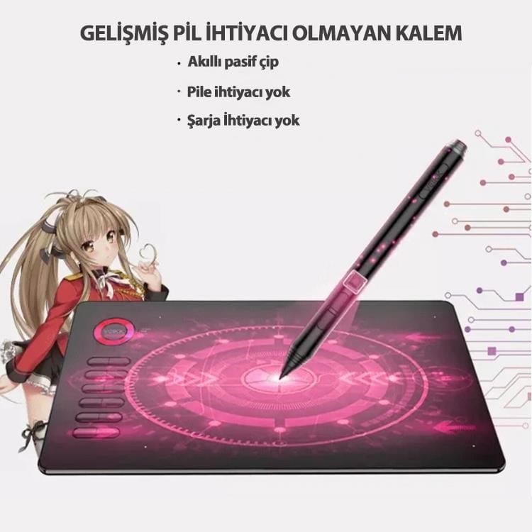 Veikk A50, Veikk A15 ve Veikk A15 Pro Grafik Tabletler İçin Pilsiz Pasif Kalem (Veikk P02)