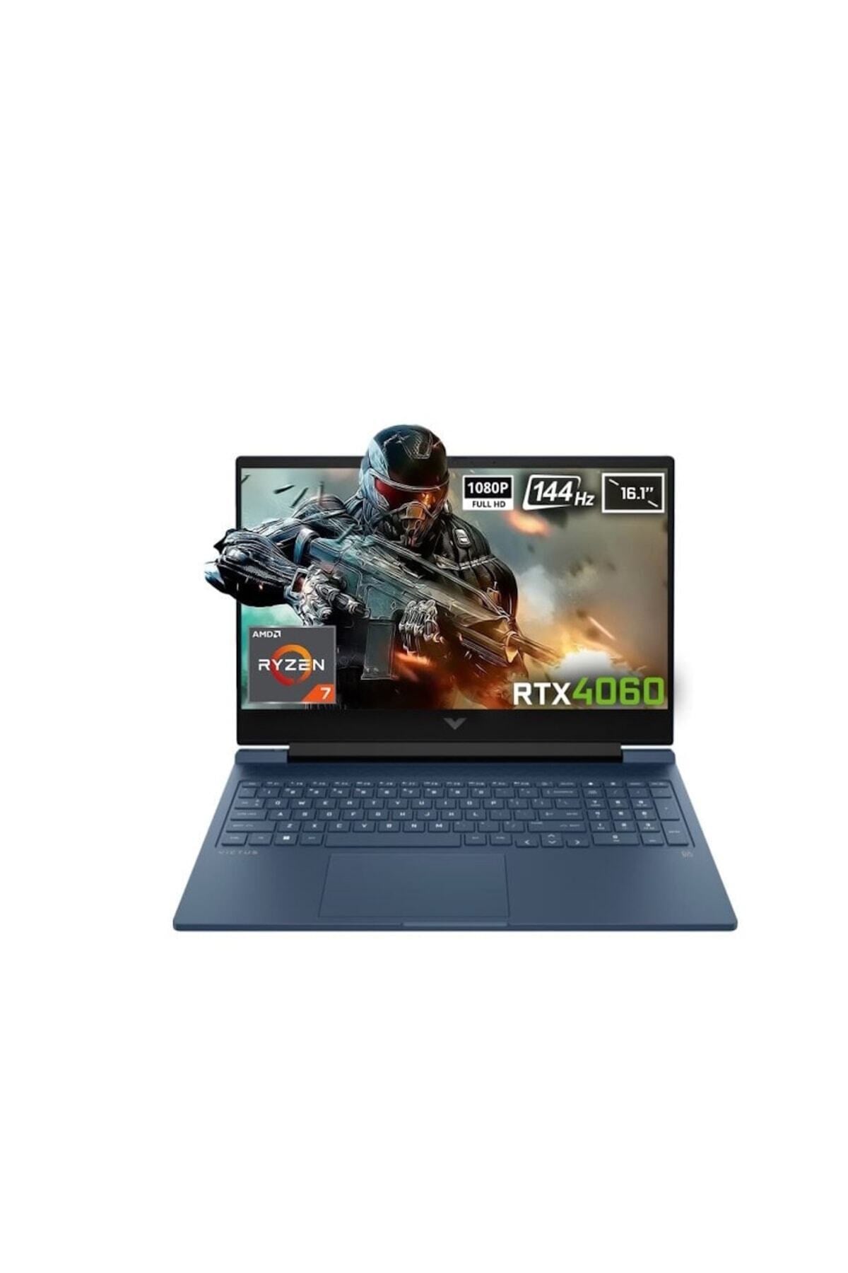 Victus 7Z586EA 16-S0015NT Ryzen 7-7840HS 16GB DDR5 512GB RTX4060 8GB 144Hz Freedos Gaming Laptop