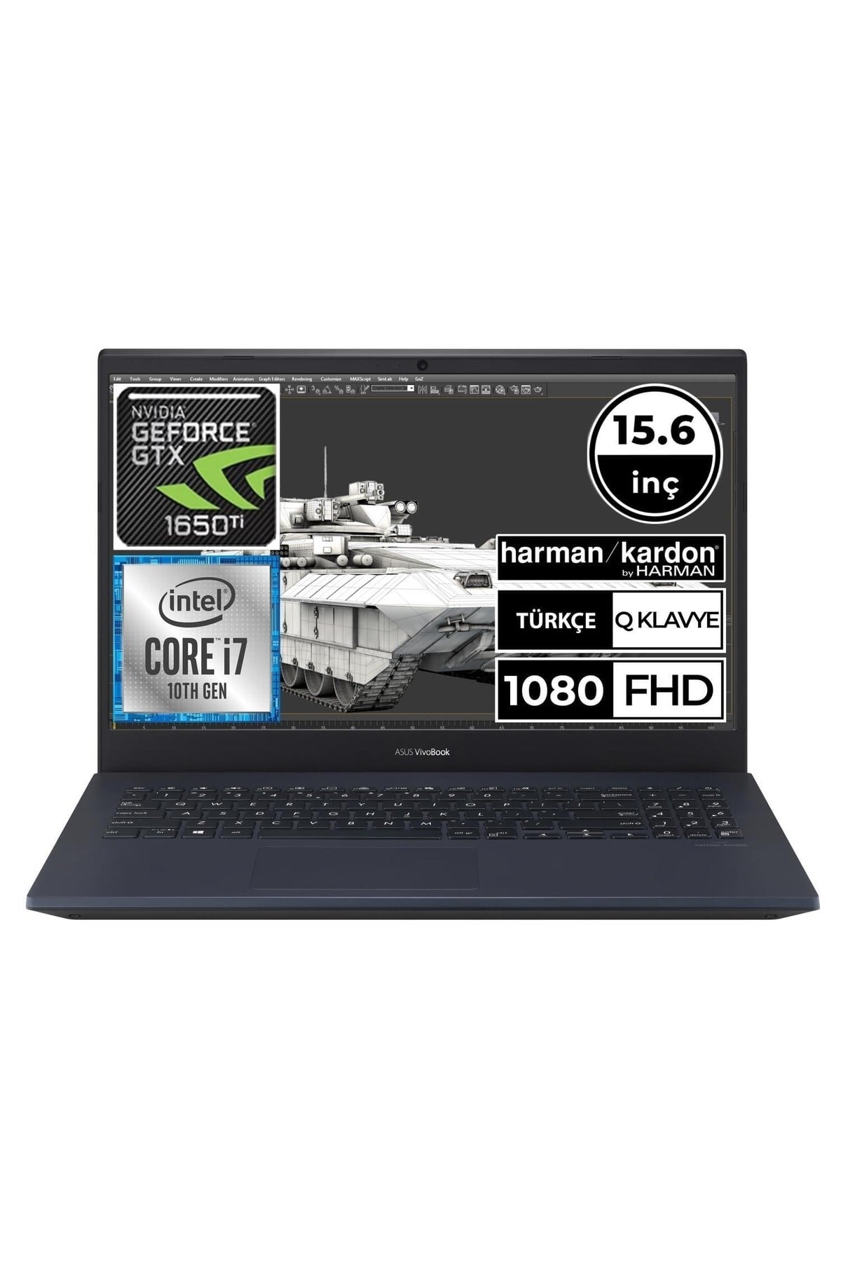 Vivobook 15 X571lı-bq377a9 I7-10870h 16gb 512ssd Gtx1650ti 15.6