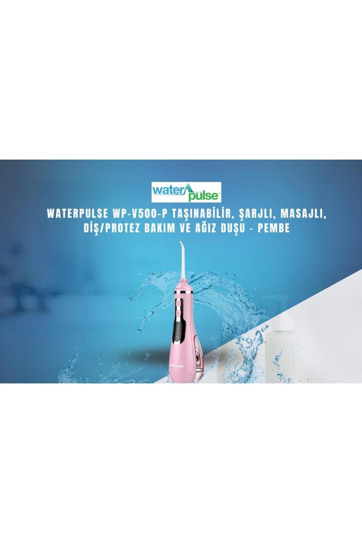 Water Flosser V500 Kablosuz Taşınabilir Ağız Duş Bakım Seti Pembe