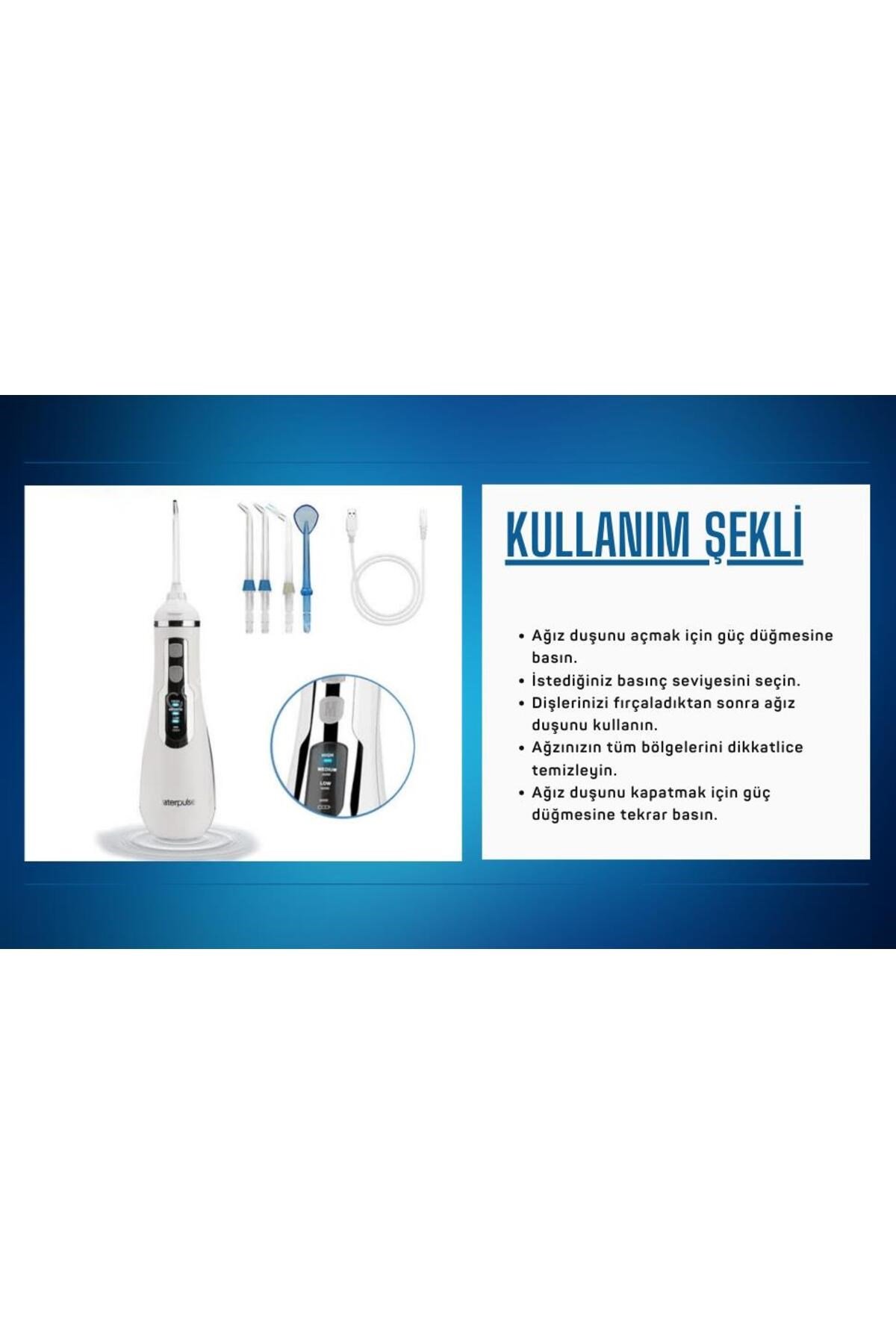 Water Flosser V500 Kablosuz Taşınabilir Ağız Duş Bakım Seti Pembe