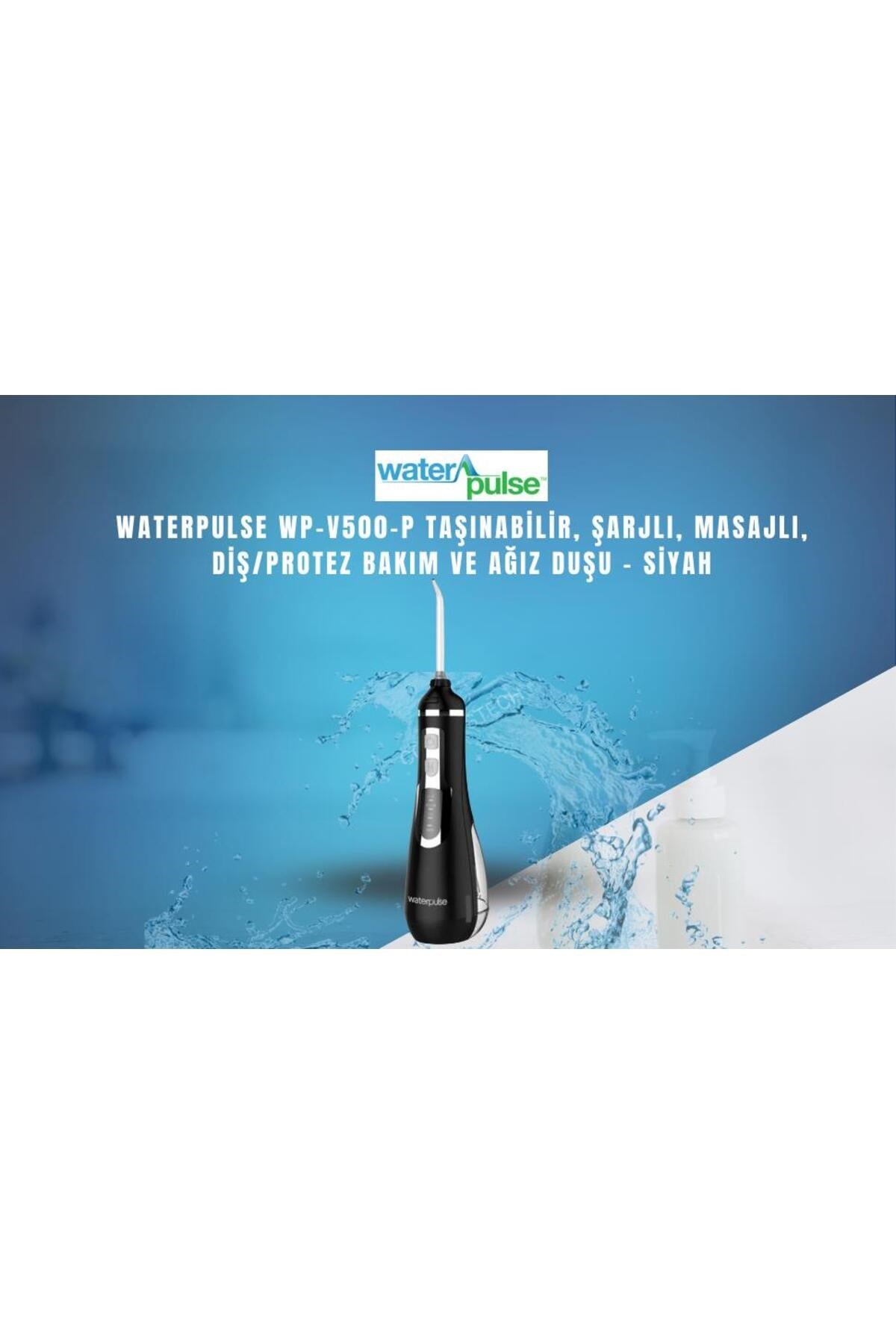 Water Flosser V500 Kablosuz Taşınabilir Ağız Duş Bakım Seti Siyah