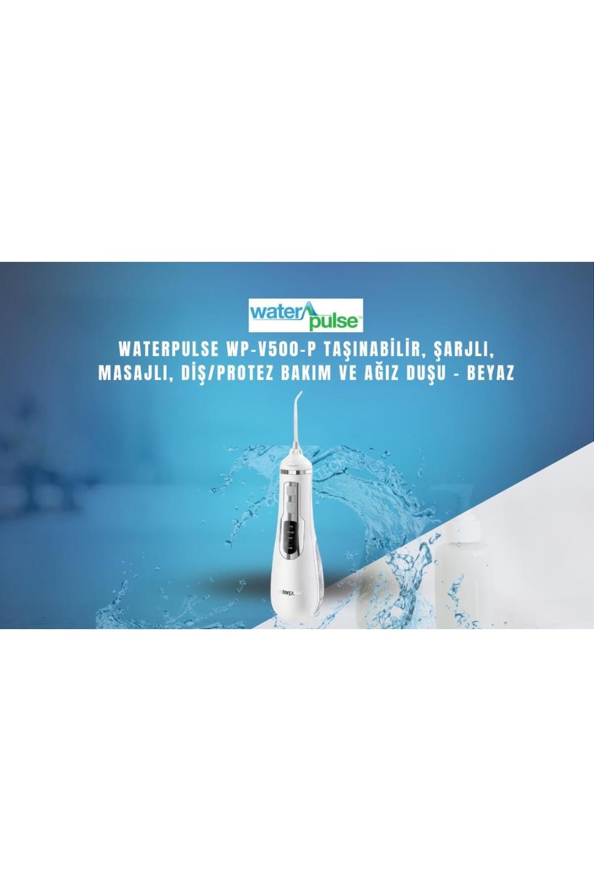 Water Flosser V500 Kablosuz Taşınabilir Ağız Duş Bakım Seti Beyaz