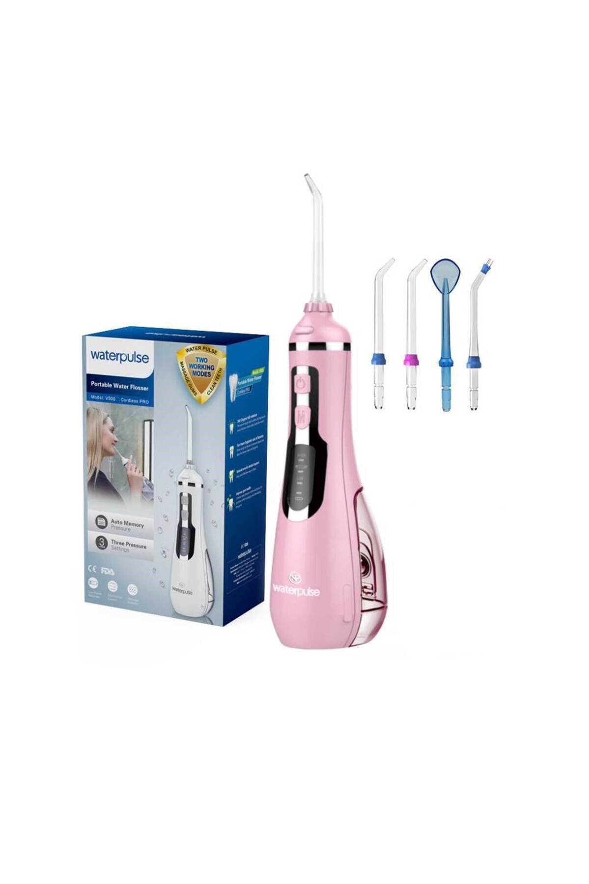 Wp-v500-p Water Flosser Taşınabilir, Şarjlı, Masajlı, Diş/protez Bakım Ve Ağız Duşu-pembe