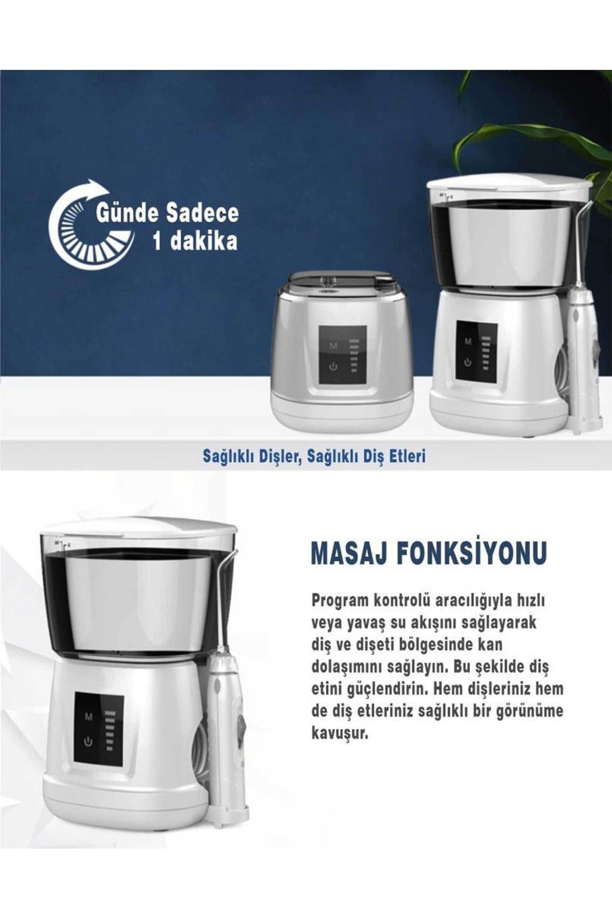 Wp-v700plus-w Flosser Profesyonel, Masajlı, 1000ml Diş/protez Bakım Ve Ağız Duşu
