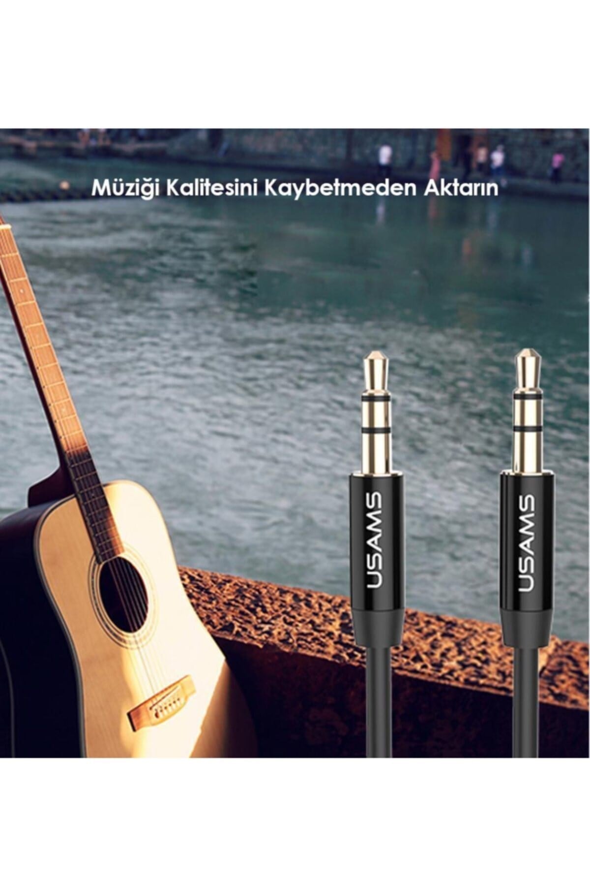Yp-01 3.5mm Güçlendirilmiş Çeperli Ultra Dayanıklı 1m Aux Ses Kablosu Uyumlu