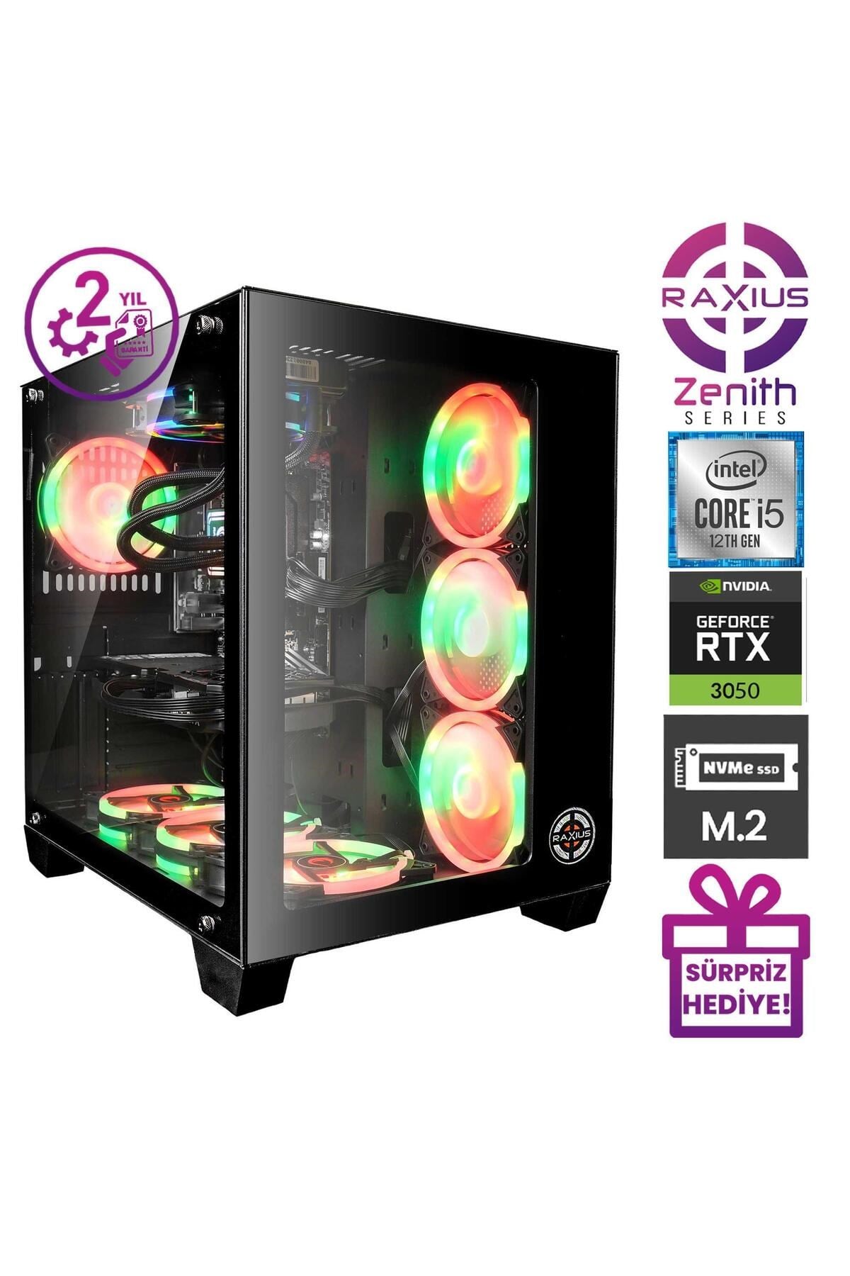 Zenith Z1 i5 3050-124A002 i5-12400 16GB 1TBSSD RTX3050 8 GB FreeDOS Gaming Masaüstü Bilgisaya