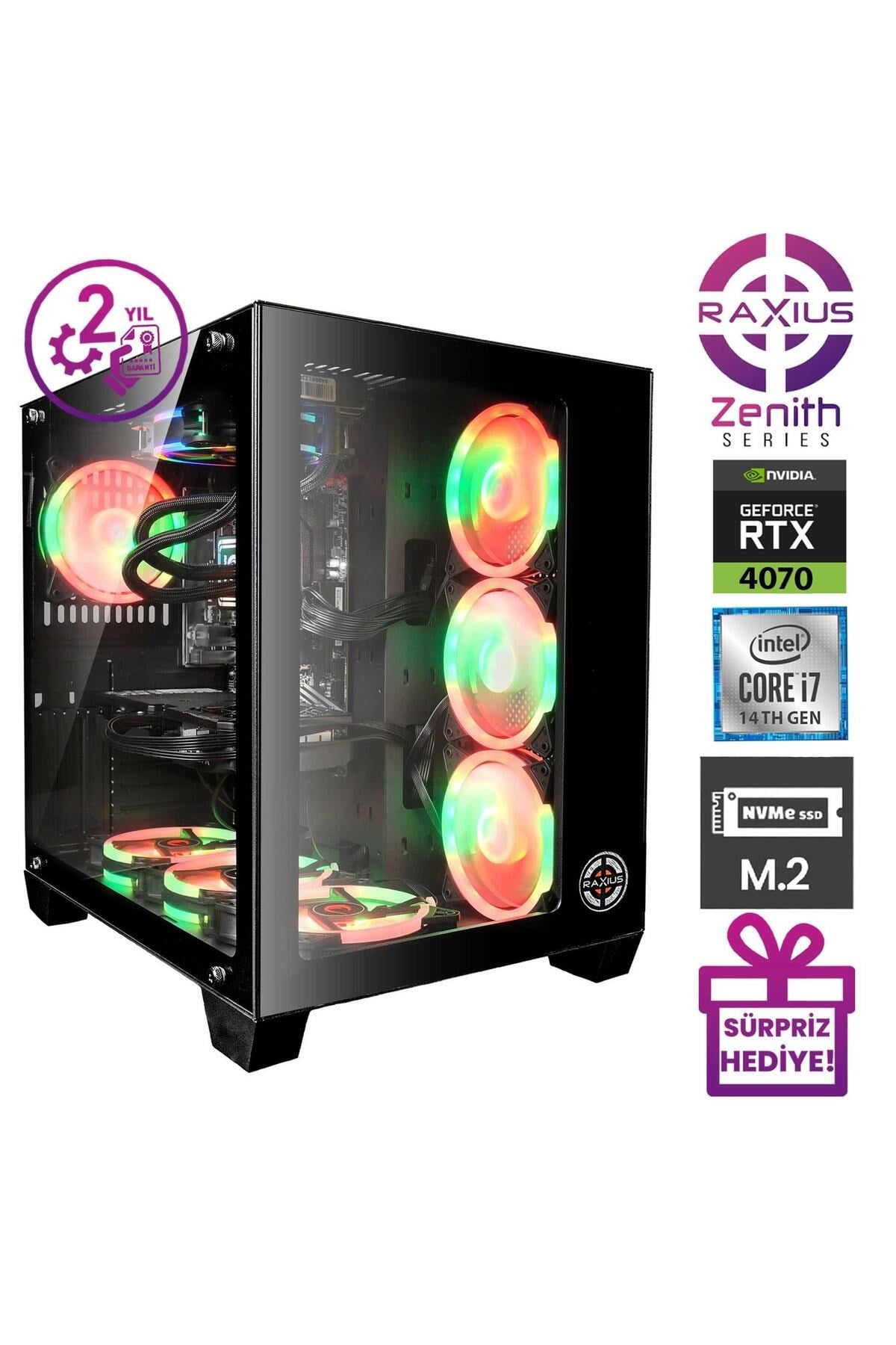 Zenith Z1 i7 4070-147KF014 i7-14700KF 32GB 2TBSSD RTX4070 W11P Gaming Masaüstü Bilgisayar