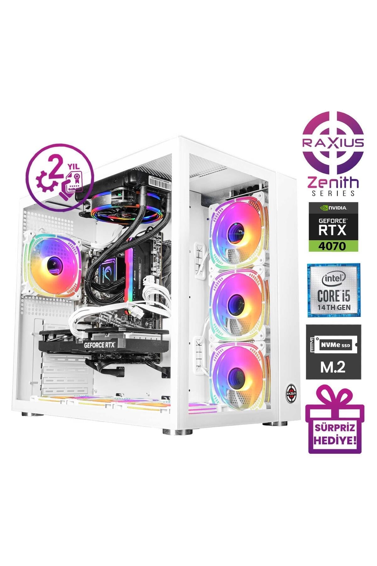 Zenith Z2 i5 4070-144F013 i5-14400F 32GB 1TBSSD RTX4070 W11P Gaming Masaüstü Bilgisayar
