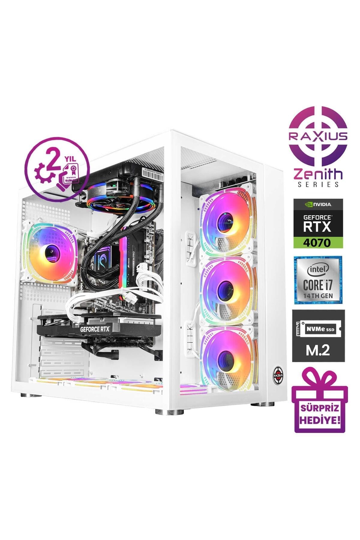 Zenith Z2 i7 4070-14KF004 i7-14700KF 32GB 512SSD RTX4070 FreeDOS Gaming Masaüstü Bilgisayar