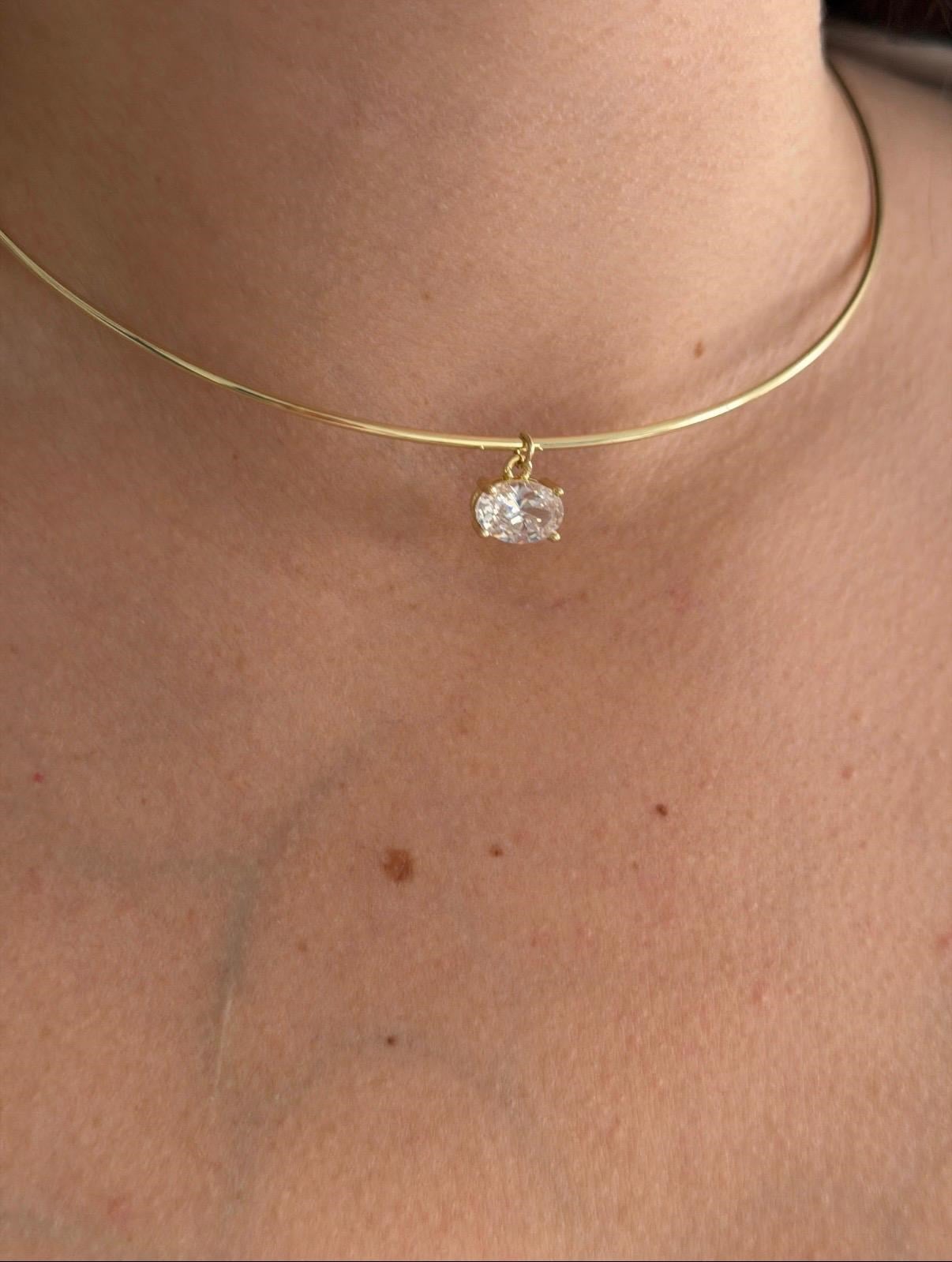 CHOKER TAŞLI GOLD KOLYE