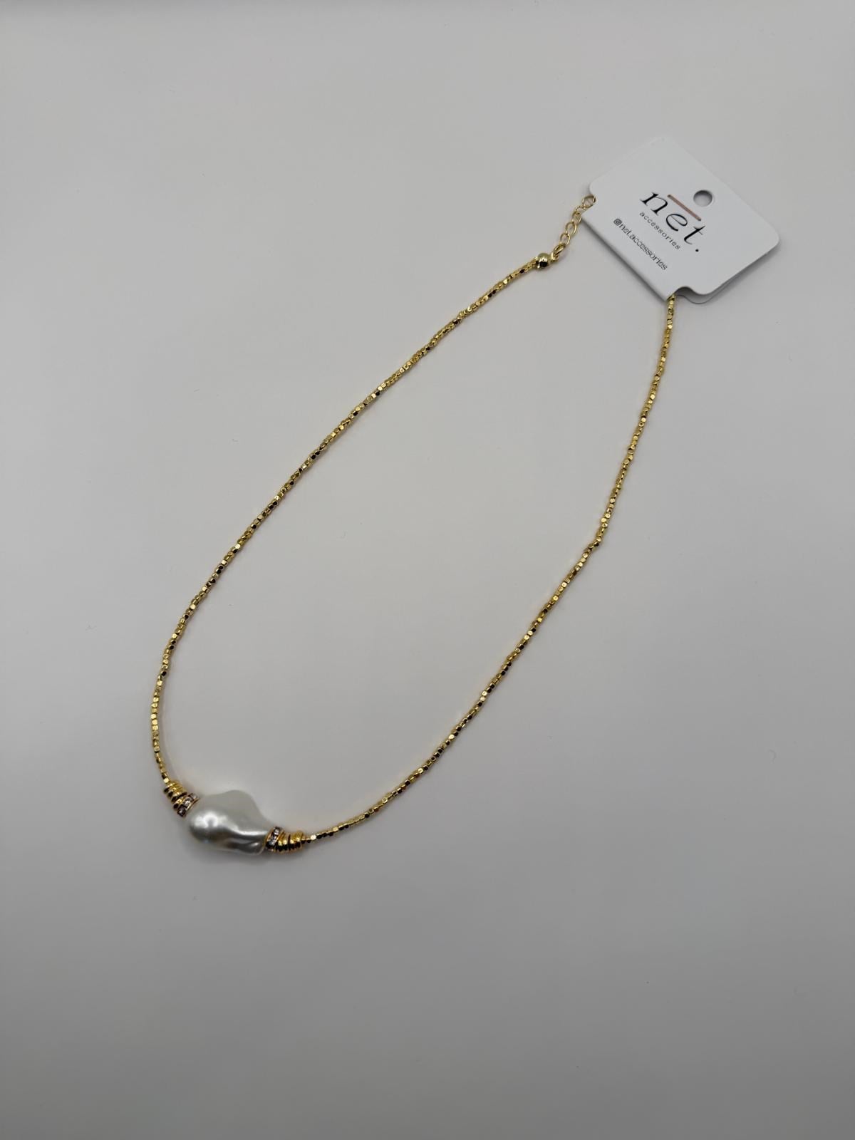 İNCİ GÖRÜNÜMLÜ GOLD KOLYE