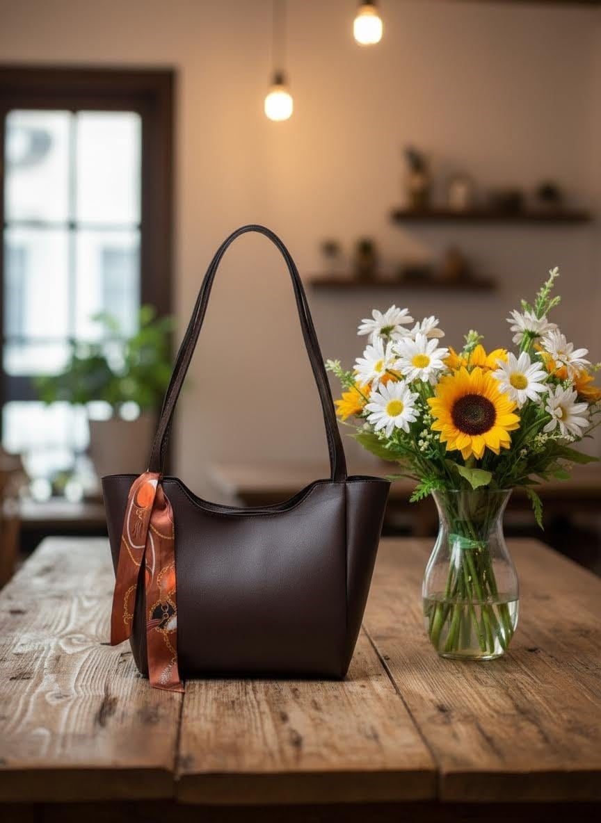 SİYAH Kadın Fularlı Fermuarlı Kapamalı Shopper El Ve Omuz Çantası