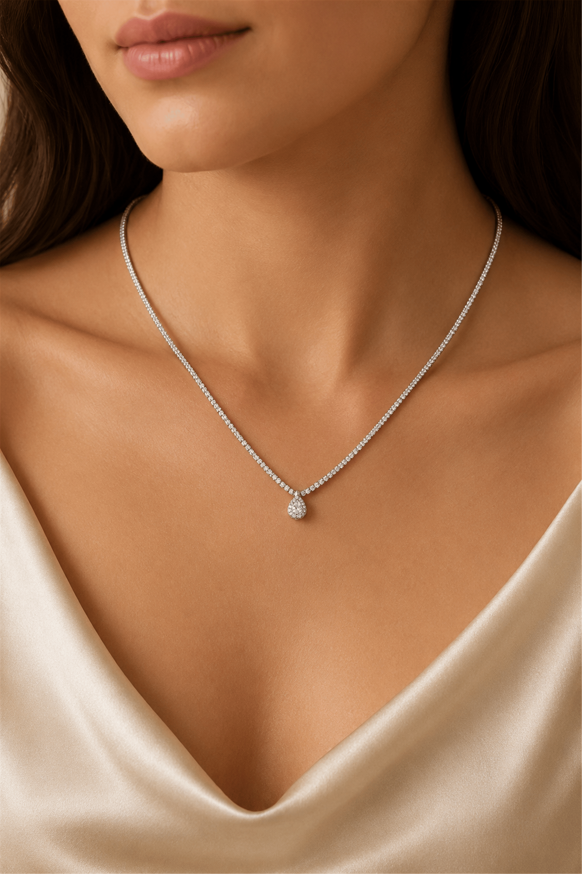 Drop Necklace Tek Taş Damla Kolye | Şık El Yapımı Bijuteri Kadın Kolyesi