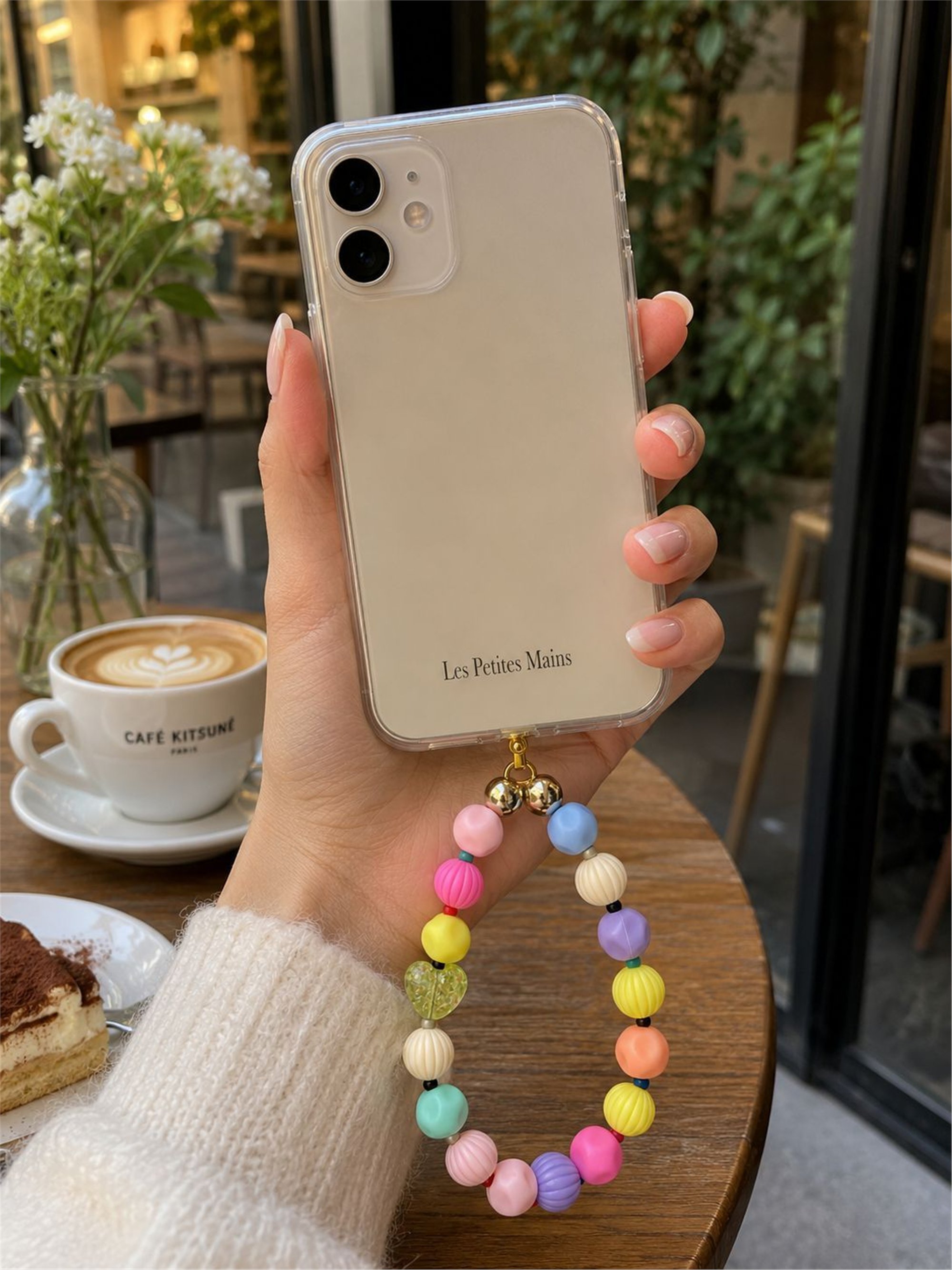Iconic Pastel Kalpli Telefon Askısı, Boncuklu Telefon Charmı ve Çanta Aksesuarı