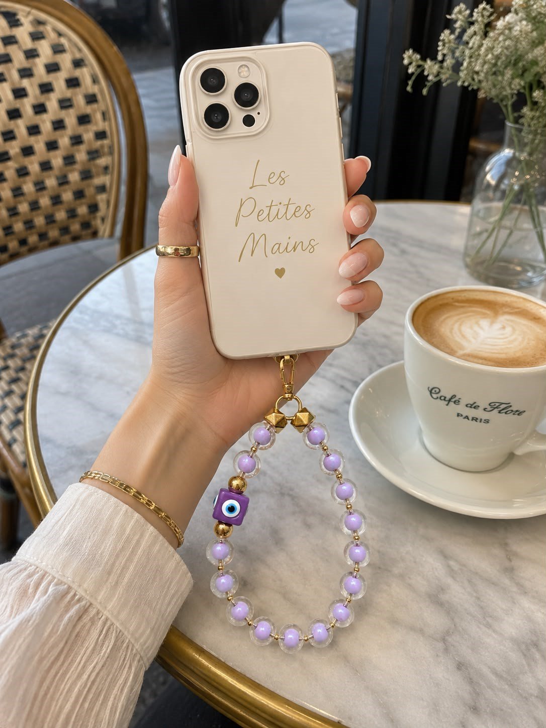 Les Petites Mains Lila Nazar Boncuklu Telefon Askısı