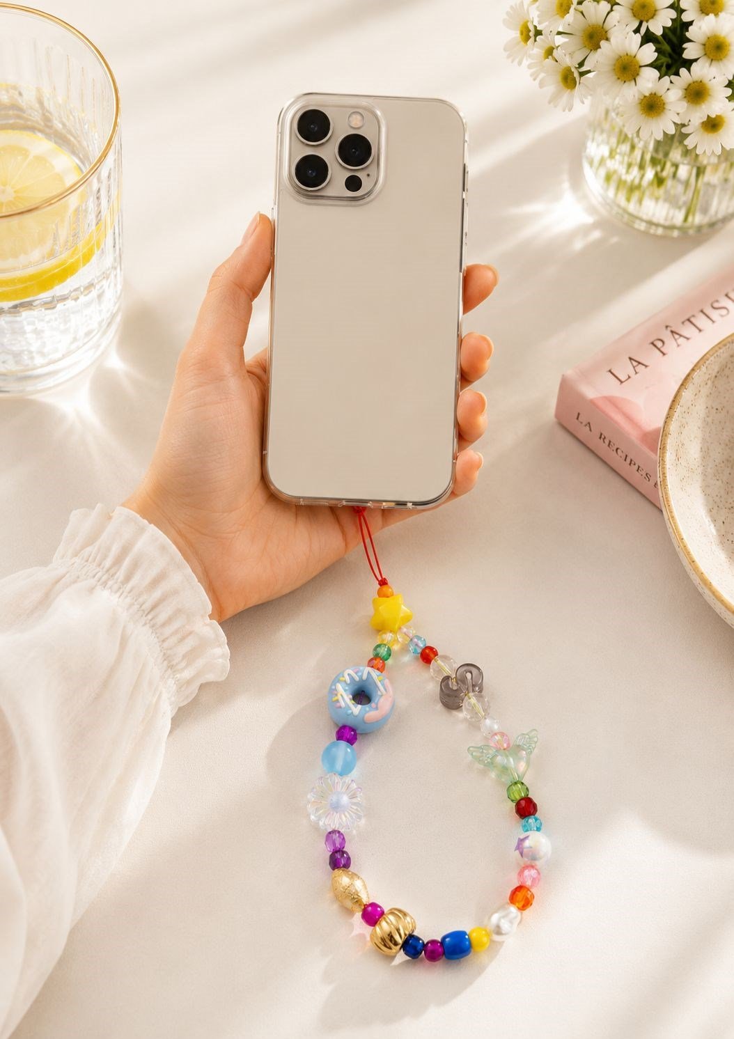 Name Pop S Telefon Askısı, Boncuklu Telefon Charmı ve Çanta Aksesuarı Model 3