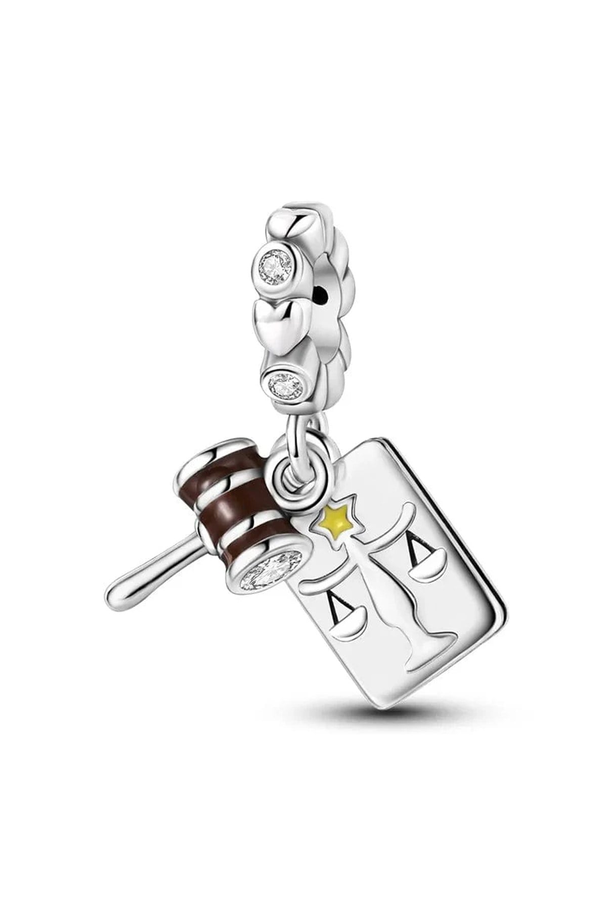 Adalet Simgesi ve Tokmağı Sallantılı Charm
