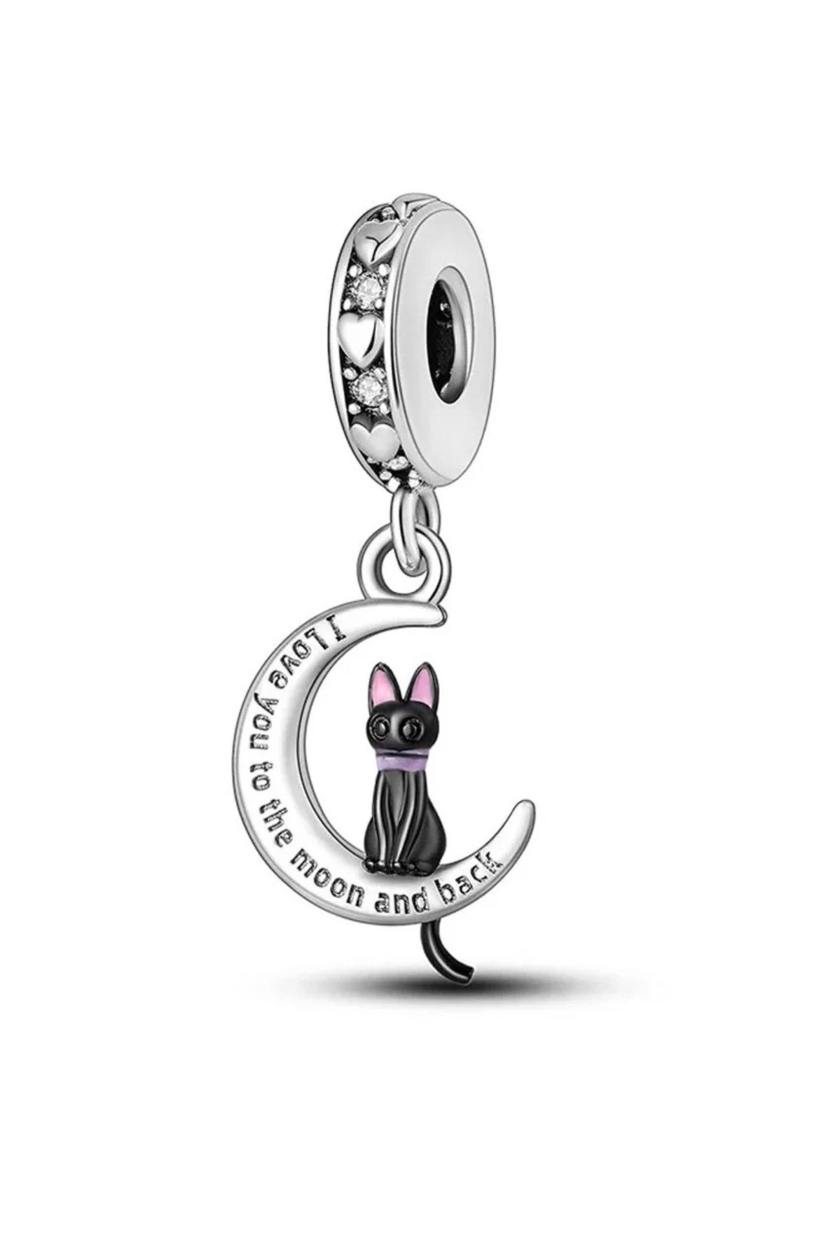 Ay ve Siyah Kedi Sallantılı Charm