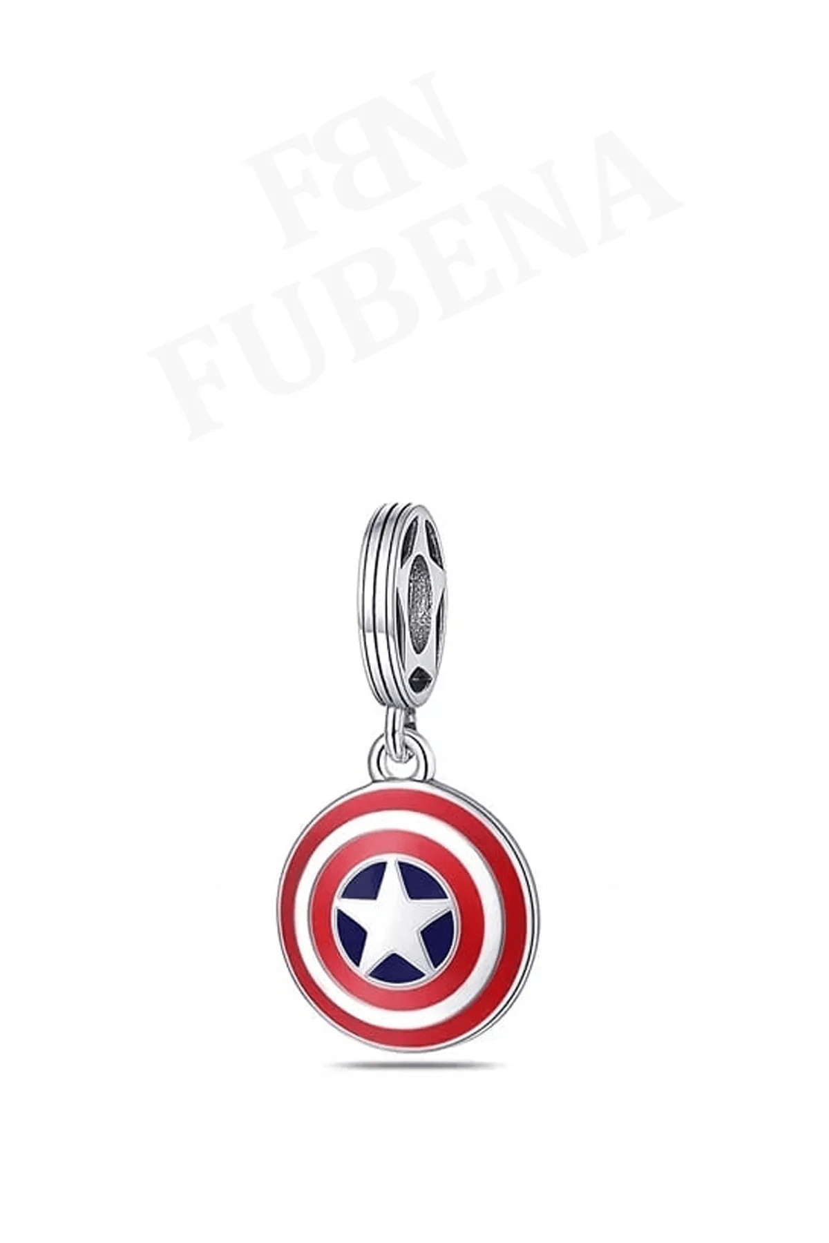 Captain America Shield Sallantılı 925 Ayar Gümüş Charm