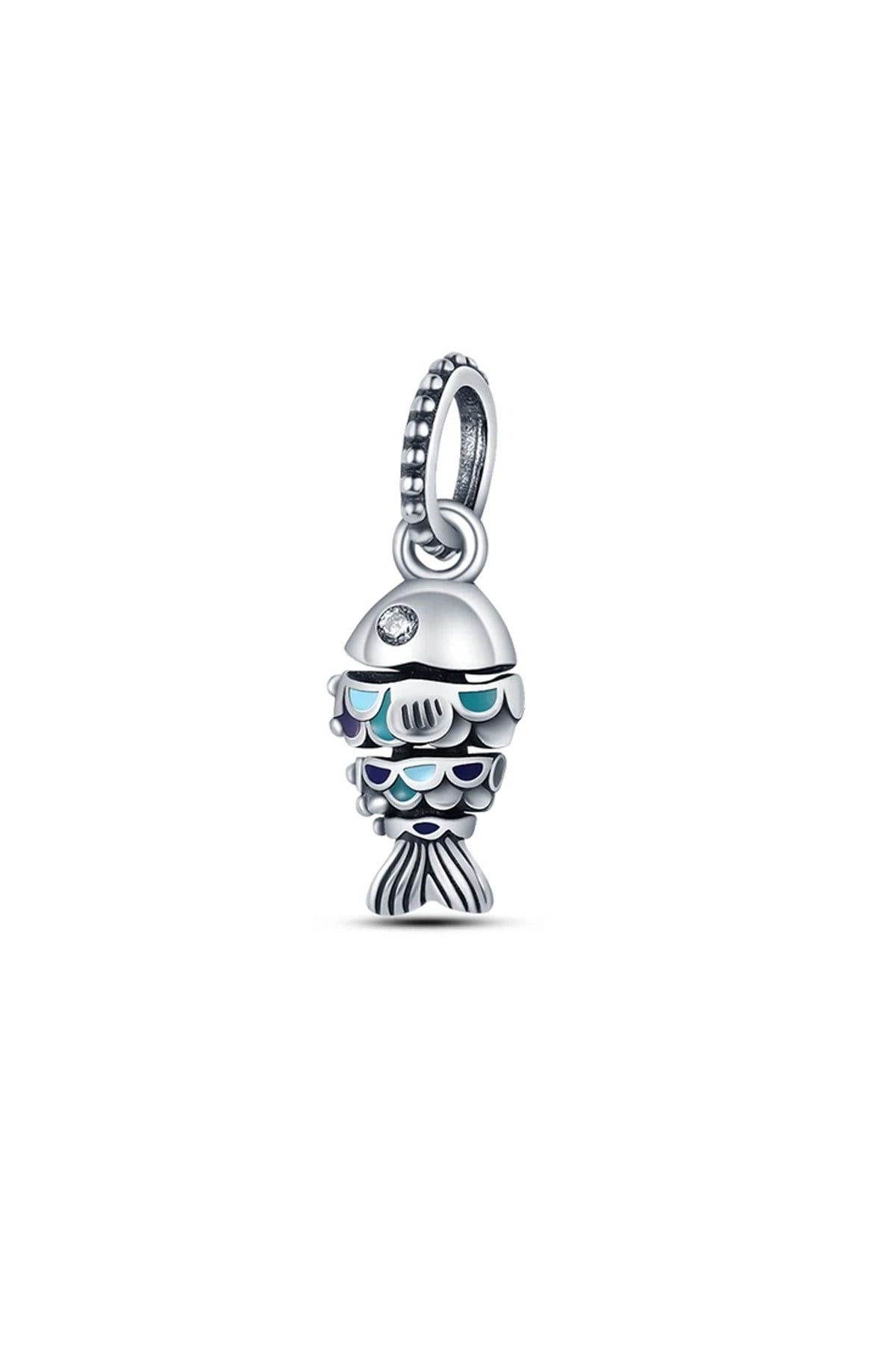 Mavi Pullu Balık Sallantılı Charm