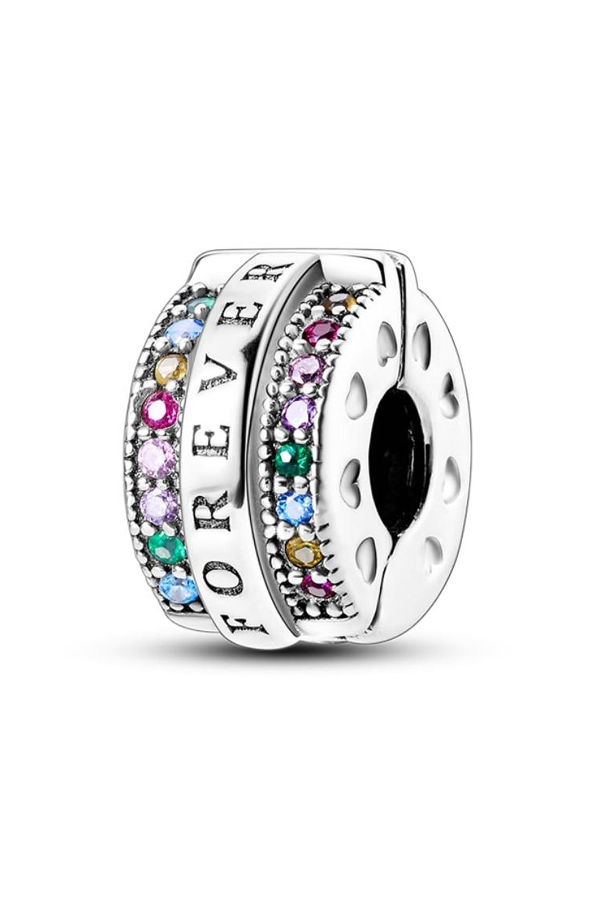 Renkli Taşlı Forever Yazılı Klips Charm