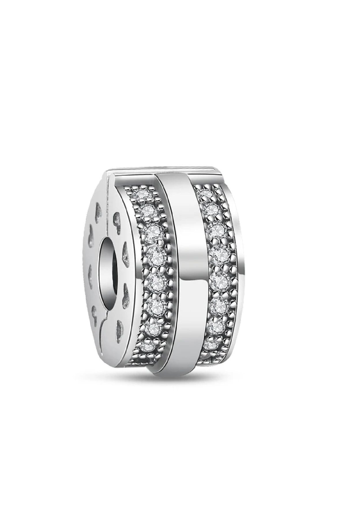 Şeffaf Pavé Klips Taş Şeritli Charm