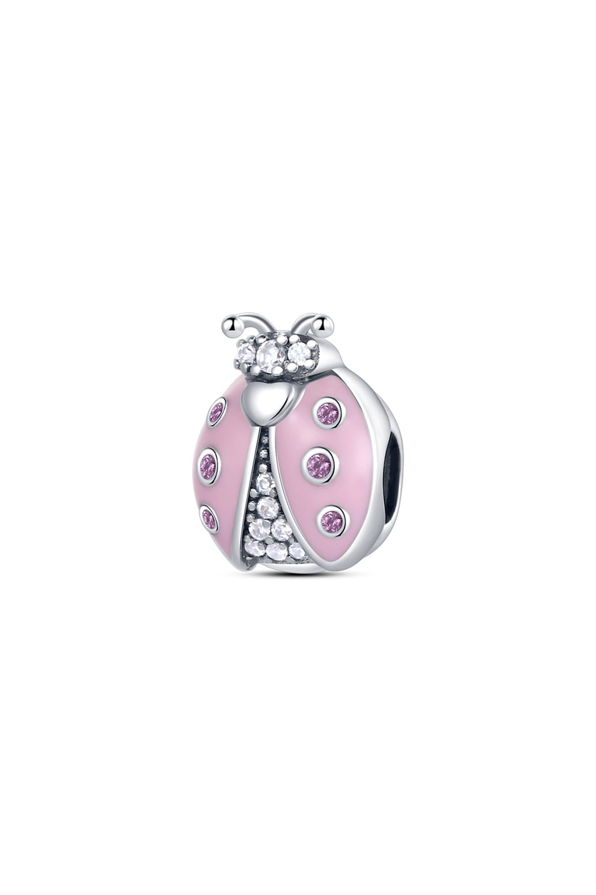 Taşlı Pembe Uğur Böceği Charm