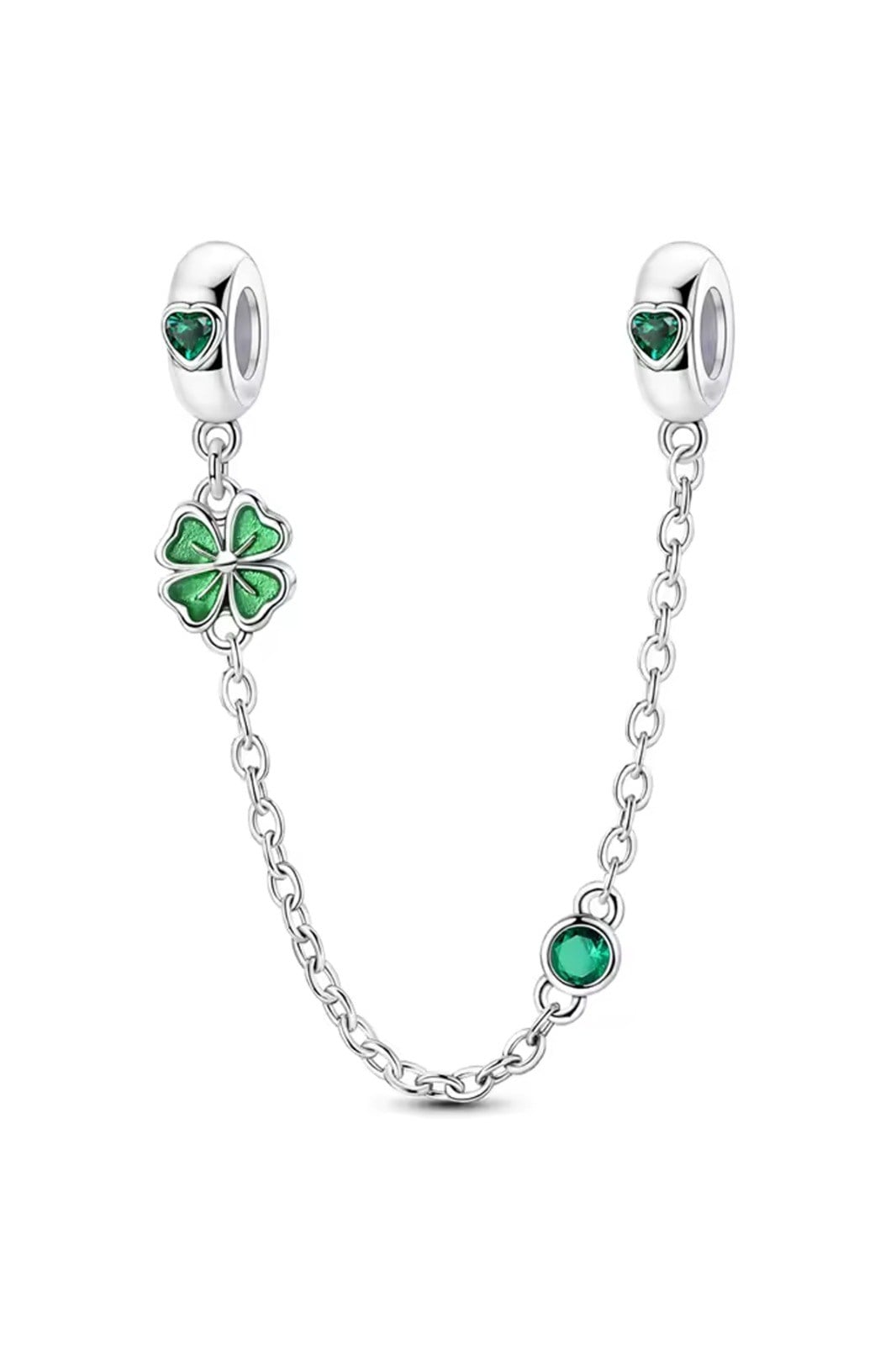 Yeşil Yonca Zincir Sallantılı Charm