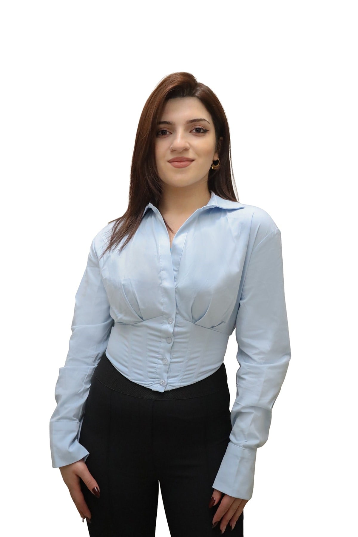 korseli crop gömlek