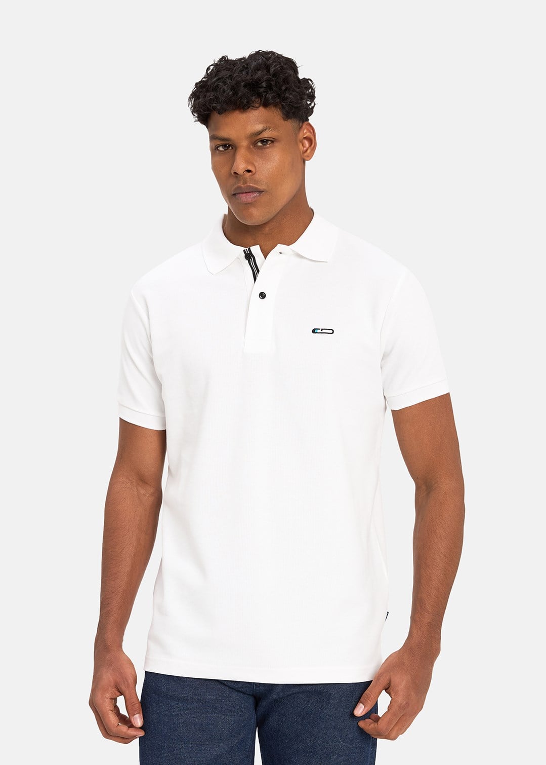 Gabbia Beyaz Classic Fit Polo Yaka T-Shirt