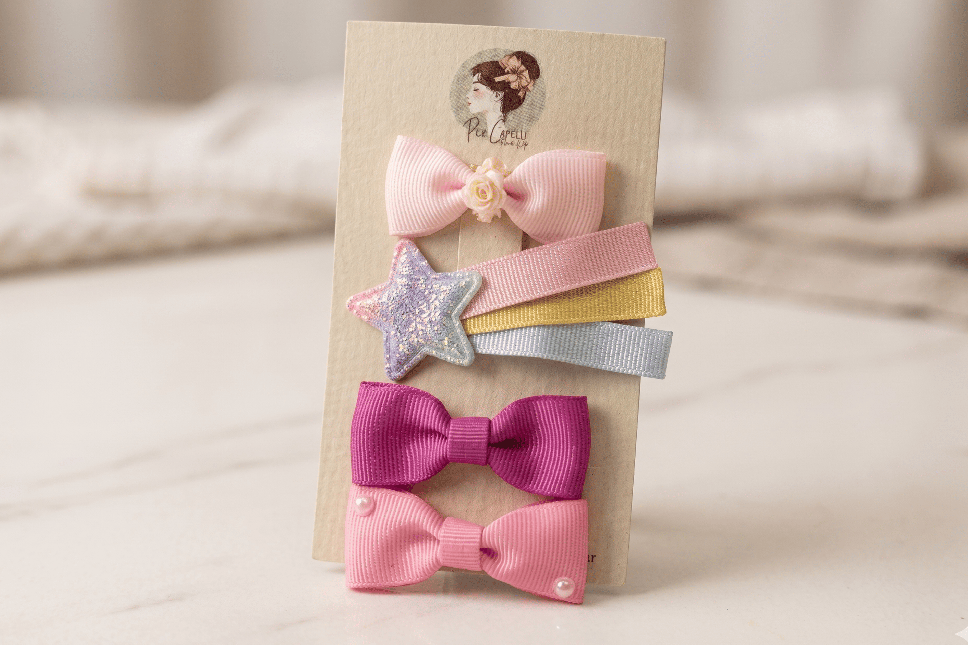 Limited Edition: Little Princess Kuyruklu Yıldız ve Gül Detaylı 4'lü Toka Seti