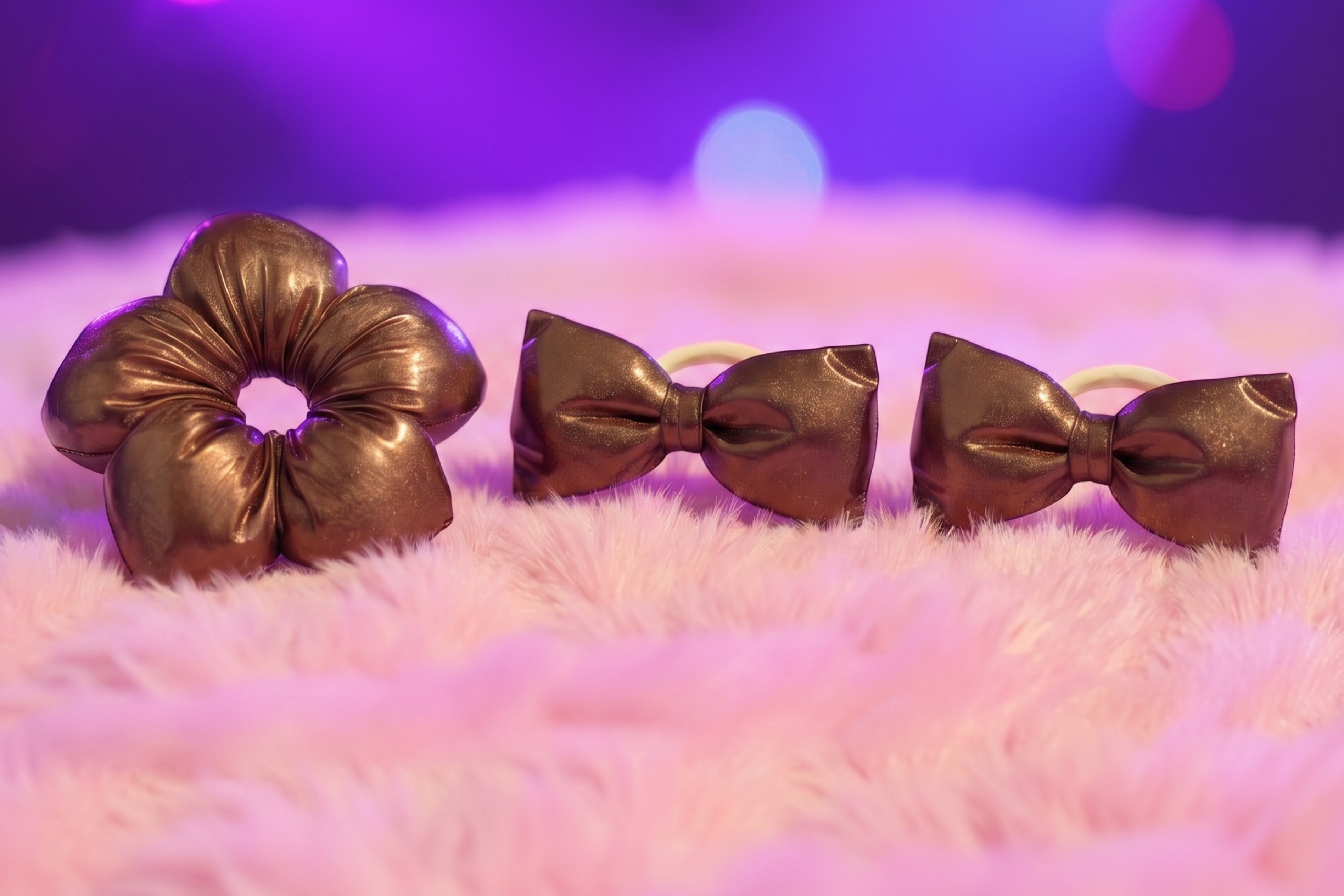 Puffy Shine: Metalik Dokulu Lüks Tasarım Toka Seti | Per Capelli® - Kahverengi