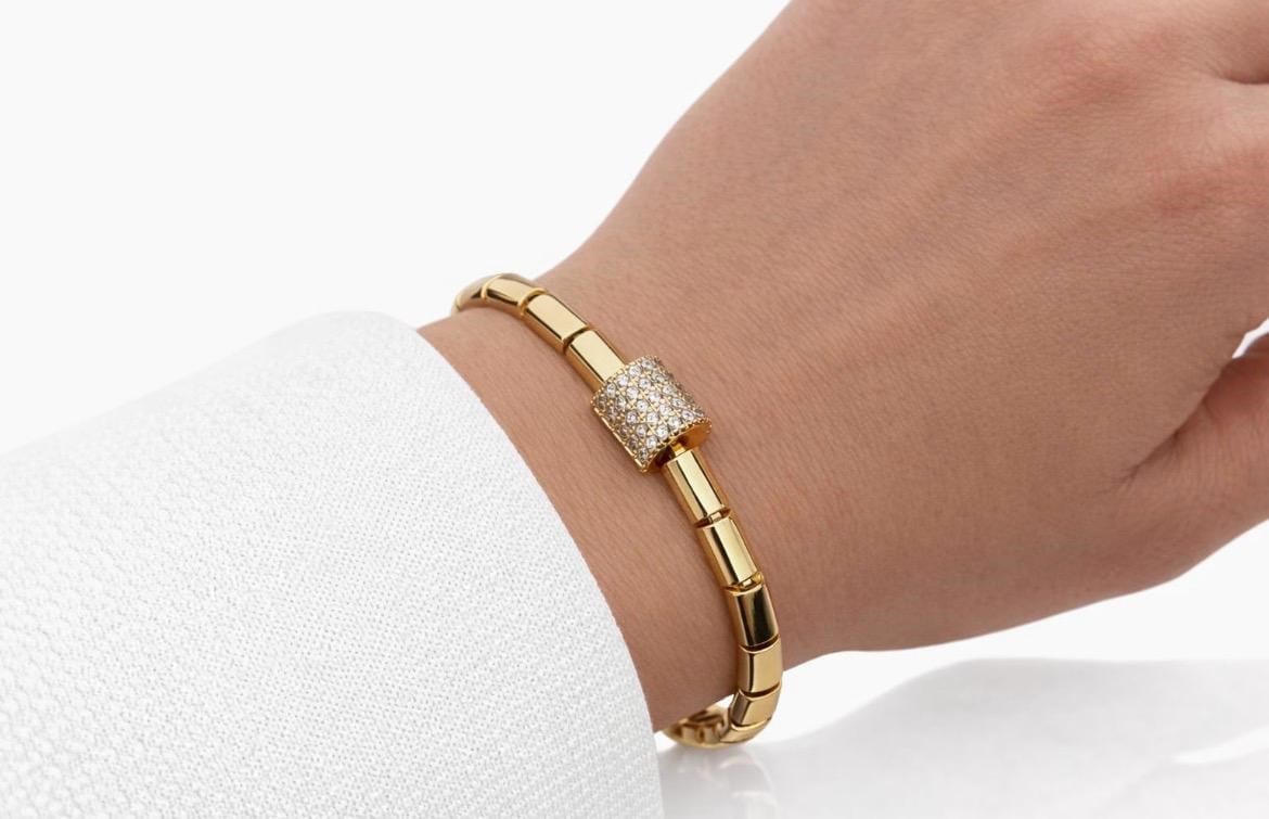Muben Golden Shine Zirkon Taşlı Kadın Bileklik 14 K