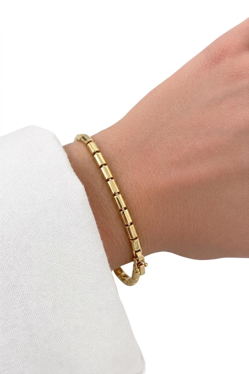 Muben Linea Gold Sessiz Luxry Bileklik 14kk Çelik Kadın Bileklik