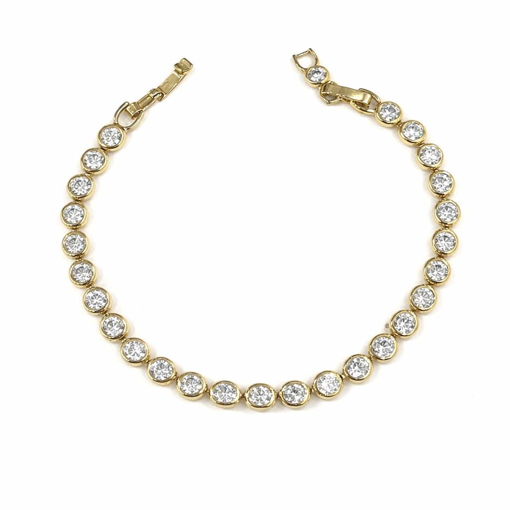 Muben Nova Shine Suyolu 5mm Zirkon Taşlı 14kk Çelik Kadın Bileklik