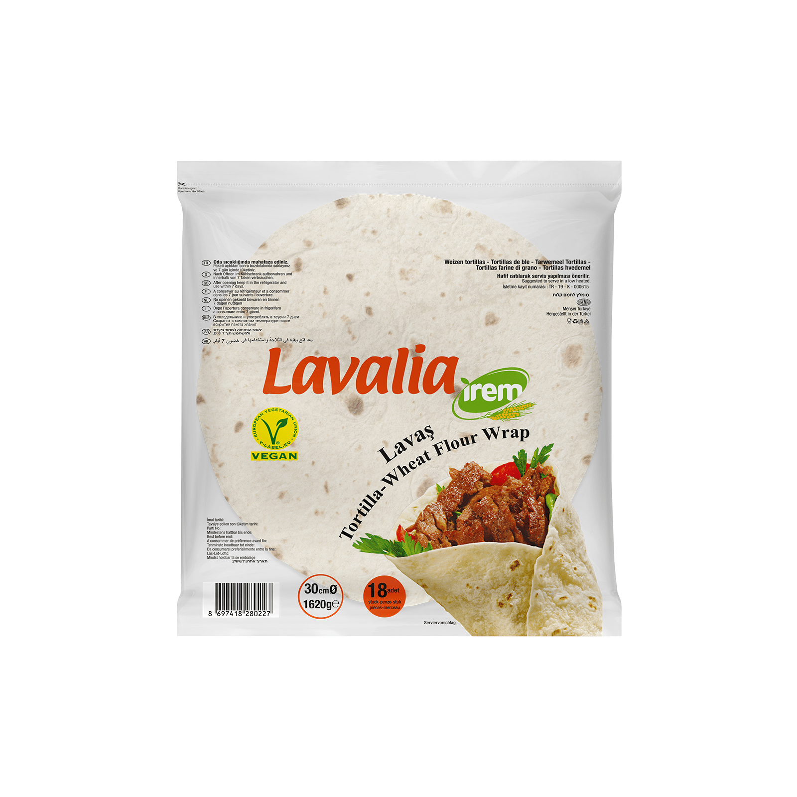 LAVALİA TORTİLLA EKMEK 33 CM*6 PAKET*18 YPR - LAVALİA - EDT2022 - EDT İstanbul