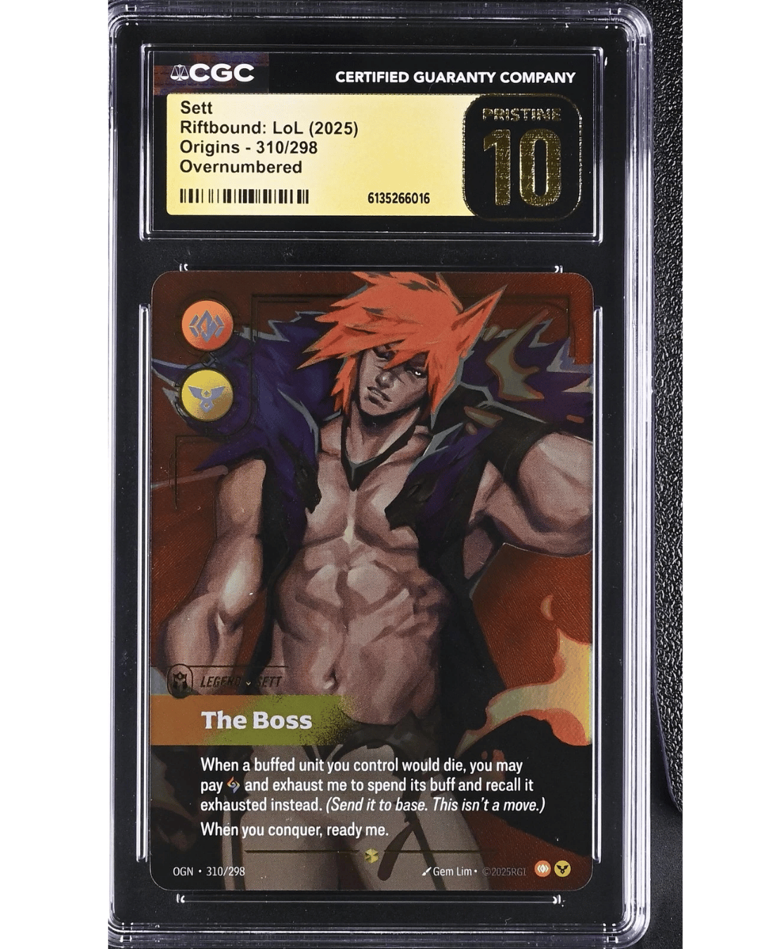 RIFTBOUND GRADED / Sett The Boss 310/298 Origins ON PRISTINE 10 CGC ENGLISH