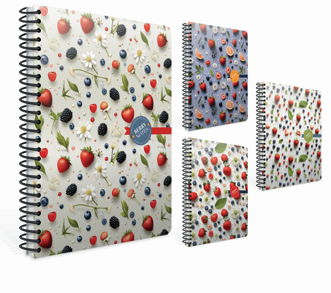 GIPTA DEFTER BERRY NOTES 17x24 SPİRALLİ SERT KAPAK 120 YP. KARELİ 7215