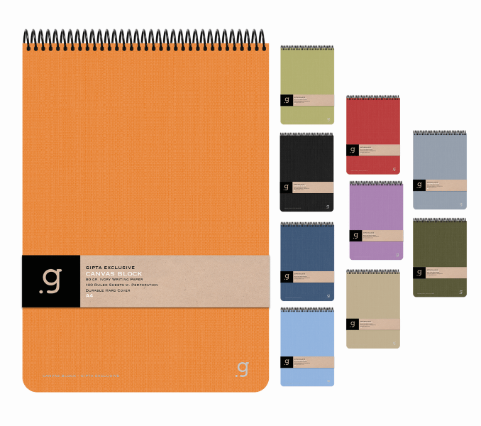 GIPTA DEFTER CANVAS BLOCK A4 SPİRALLİ SERT KAPAK 100 YP. ÇİZGİLİ 6995