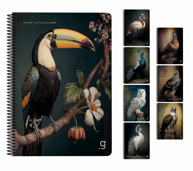 GIPTA DEFTER NATURA A4 SPİRALLİ KARTON KAPAK 80 YP. ÇİZGİLİ 7057