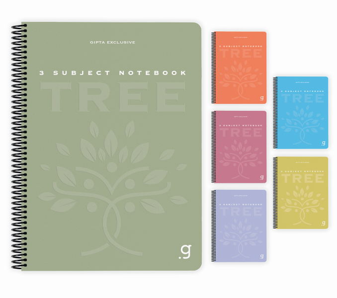 GIPTA DEFTER TREE A4 SPİRALLİ SEPERATÖRLÜ PP KAPAK 120 YP. KARELİ 6950