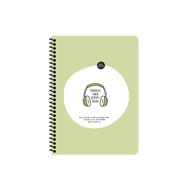 KESKİN DEFTER HİSLİ ŞEYLER STİCKERLİ DİNLENMEK İSTİYORUM 16,5x22,5  80 YP. ÇİZGİLİ 500529